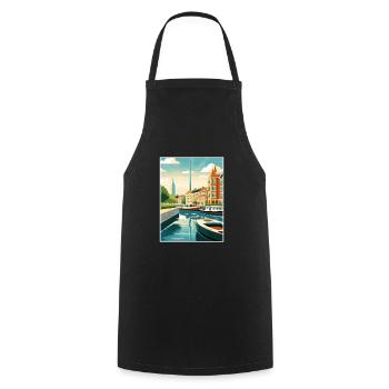 Copenhague Danemark Vintage voyage affiche Souvenir - Tablier de cuisine - noir - Devant - AI Model Male 185 dark (185cm)