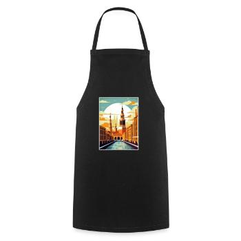 Saragosse Espagne Vintage voyage affiche WPA Souvenir - Tablier de cuisine - noir - Devant - AI Model Male 185 dark (185cm)