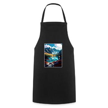 Tatry Pologne Vintage voyage affiche WPA Souvenir - Tablier de cuisine - noir - Devant - AI Model Male 185 dark (185cm)