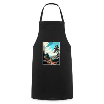 Pieninski Pologne Vintage voyage affiche Souvenir - Tablier de cuisine - noir - Devant - AI Model Male 185 dark (185cm)