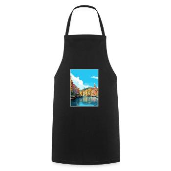 Palau Italien Vintage Reiseposter WPA Souvenir - Kochschürze - Schwarz - Vorne - AI Model Male 185 dark (185cm)
