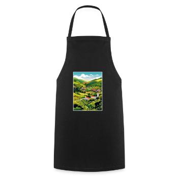 Douro Valley Portugal Vintage Travel Poster WPA - Cooking Apron - black - Front - AI Model Male 185 dark (185cm)