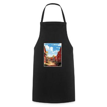 Porvoo Finlande Vintage voyage affiche WPA Souvenir - Tablier de cuisine - noir - Devant - AI Model Male 185 dark (185cm)