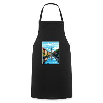 Turku Finland Vintage Travel Poster WPA Souvenir - Cooking Apron - black - Front - AI Model Male 185 dark (185cm)