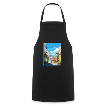 Vila Nova De Gaia Portugal Vintage Travel Poster - Cooking Apron - black - Front - AI Model Male 185 dark (185cm)