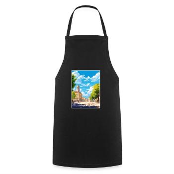 Nimes France Vintage Travel Poster WPA Souvenir - Cooking Apron - black - Front - AI Model Male 185 dark (185cm)