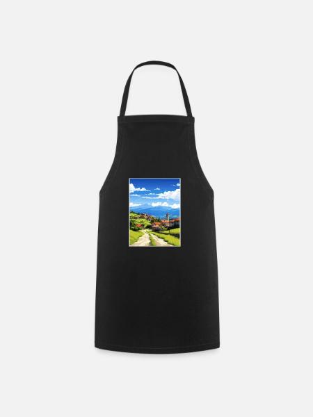 Pays Basque Espagne Affiche de voyage vintage WPA Art - Tablier de cuisine - noir