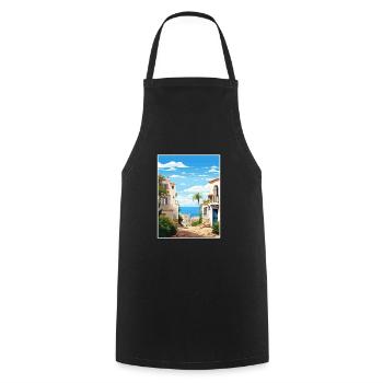 Almeria Spanien Vintage Reiseposter WPA Souvenir - Kochschürze - Schwarz - Vorne - AI Model Male 185 dark (185cm)