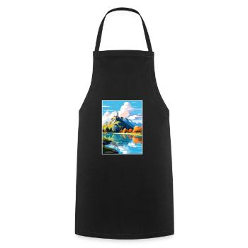 Bled Castle Slovenia Vintage Travel Poster WPA Art - Cooking Apron - black - Front - AI Model Male 185 dark (185cm)