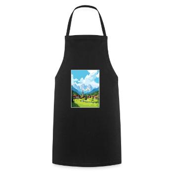 Kranjska Gora Slovénie affiche de voyage vintage WPA - Tablier de cuisine - noir - Devant - AI Model Male 185 dark (185cm)