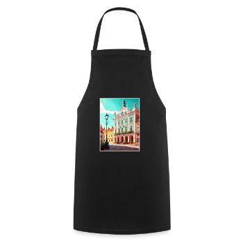 Zamosc Pologne Vintage voyage affiche WPA Souvenir - Tablier de cuisine - noir - Devant - AI Model Male 185 dark (185cm)