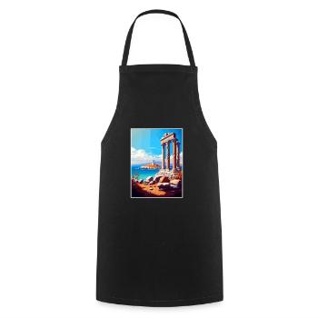 Délos Grèce Décoration Vintage Voyage Affiche WPA - Tablier de cuisine - noir - Devant - AI Model Male 185 dark (185cm)