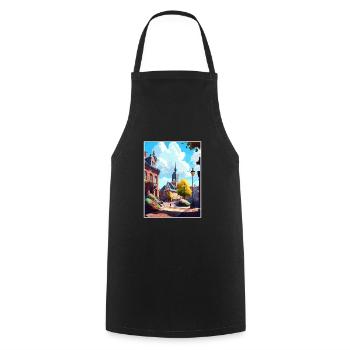 Lund Sweden Vintage Travel Poster WPA Souvenir - Cooking Apron - black - Front - AI Model Male 185 dark (185cm)