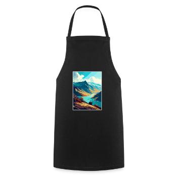 Brienzer Rothorn Schweiz Vintage Reiseposter - Kochschürze - Schwarz - Vorne - AI Model Male 185 dark (185cm)