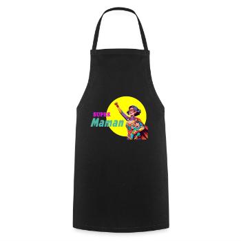 super maman Transparent - Tablier de cuisine - noir - Devant - AI Model Male 185 dark (185cm)