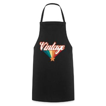vintage - idée cadeau rétro - Tablier de cuisine - noir - Devant - AI Model Male 185 dark (185cm)