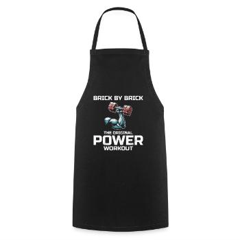 Bricklayer Bricklaying Humor Power Workout Funny - Cooking Apron - black - Front - AI Model Male 185 dark (185cm)