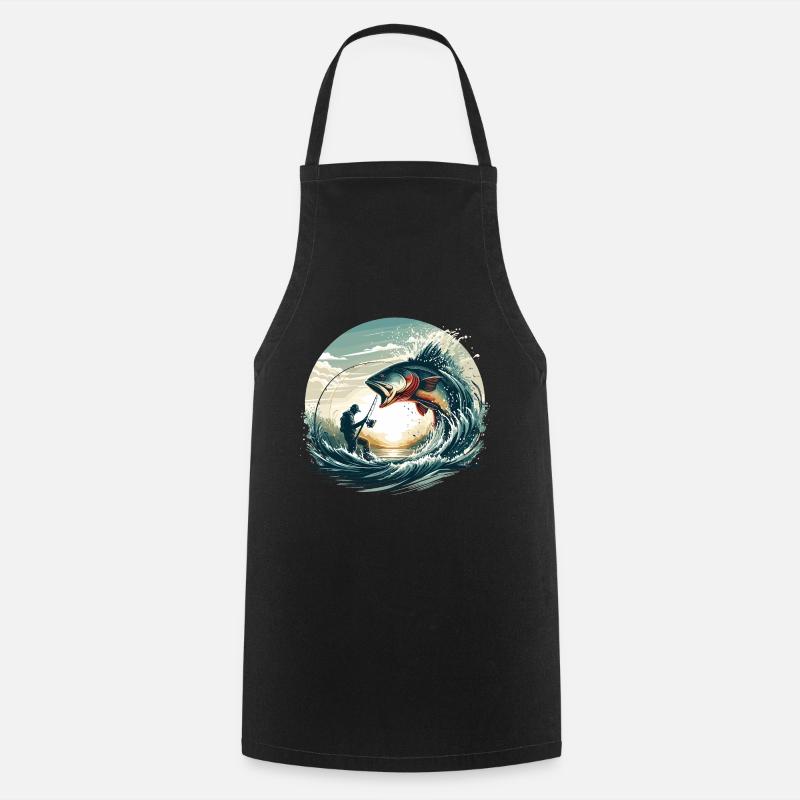 Angeln Angler Dynamik Geschenk - Kochschürze - Schwarz