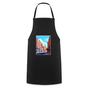 Oxford Street London England Vintage Travel Poster - Cooking Apron - black - Front - AI Model Male 185 dark (185cm)