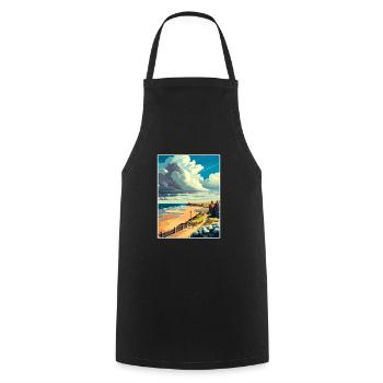 Saltburn au bord de la mer Angleterre Vintage voyage affiche - Tablier de cuisine - noir - Devant - AI Model Male 185 dark (185cm)
