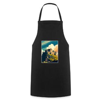 Stirling Scotland Castle Vintage Travel Poster WPA - Cooking Apron - black - Front - AI Model Male 185 dark (185cm)