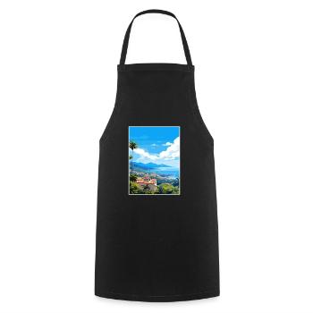 Îles Canaries Espagne Vintage voyage affiche WPA Art - Tablier de cuisine - noir - Devant - AI Model Male 185 dark (185cm)