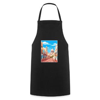 Cádiz Spanien Vintage Reiseposter WPA Souvenir - Kochschürze - Schwarz - Vorne - AI Model Male 185 dark (185cm)