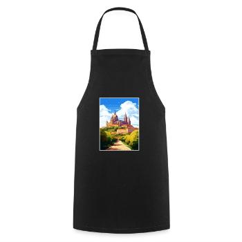Salamanque Espagne Vintage voyage affiche WPA Souvenir - Tablier de cuisine - noir - Devant - AI Model Male 185 dark (185cm)