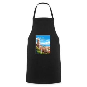 Malaga Espagne Vintage voyage affiche WPA Souvenir - Tablier de cuisine - noir - Devant - AI Model Male 185 dark (185cm)
