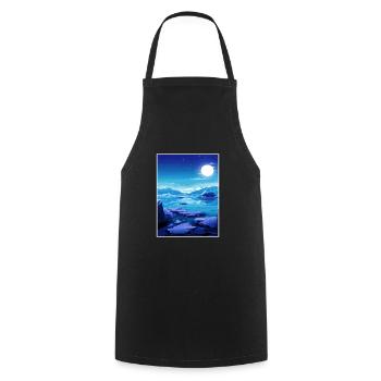 Iceland Vintage Travel Poster WPA Souvenir - Cooking Apron - black - Front - AI Model Male 185 dark (185cm)