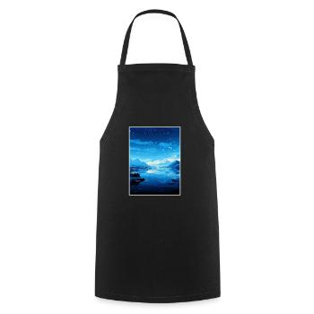 Iceland Vintage Travel Poster WPA Souvenir - Cooking Apron - black - Front - AI Model Male 185 dark (185cm)