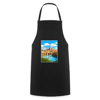 Cordoue Espagne Vintage voyage affiche WPA Souvenir - Tablier de cuisine - noir - Devant - AI Model Male 185 dark (185cm)