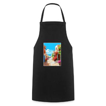 Crète Grèce Décoration Vintage Voyage Affiche WPA - Tablier de cuisine - noir - Devant - AI Model Male 185 dark (185cm)