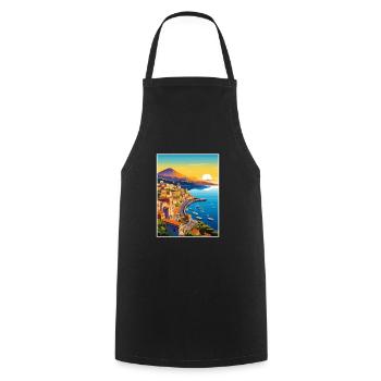 Sorrente Italie Vintage voyage affiche WPA Souvenir - Tablier de cuisine - noir - Devant - AI Model Male 185 dark (185cm)
