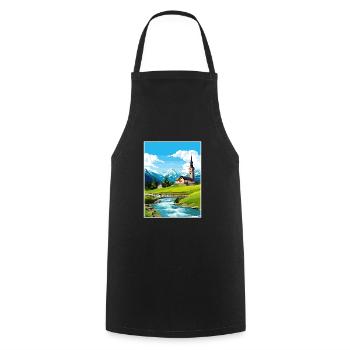 Ramsau Deutschland Berchtesgaden Vintage Reiseposter - Kochschürze - Schwarz - Vorne - AI Model Male 185 dark (185cm)