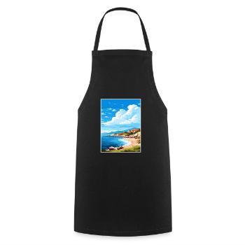 Zakynthos Grèce Décoration Grec Voyage Affiche - Tablier de cuisine - noir - Devant - AI Model Male 185 dark (185cm)