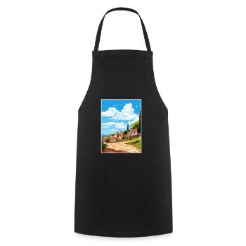 Monsanto Portugal Vintage Voyage Poster Souvenir - Tablier de cuisine - noir - Devant - AI Model Male 185 dark (185cm)