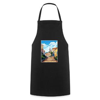 Sintra Portugal Vintage voyage affiche WPA Souvenir - Tablier de cuisine - noir - Devant - AI Model Male 185 dark (185cm)