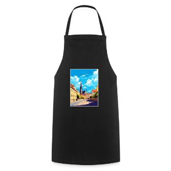 Regensburg Germany Vintage Travel Poster Souvenir - Cooking Apron - black - Front - AI Model Male 185 dark (185cm)
