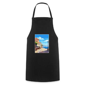 Vila Nova De Gaia Portugal Vintage Travel Poster - Cooking Apron - black - Front - AI Model Male 185 dark (185cm)