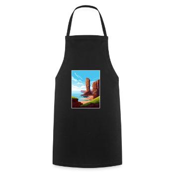 Old Man Of Hoy Scotland Vintage Travel Poster WPA - Cooking Apron - black - Front - AI Model Male 185 dark (185cm)