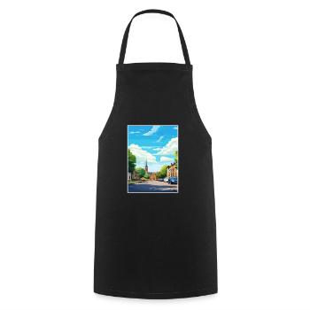 Leighton Buzzard England Vintage Travel Poster WPA - Cooking Apron - black - Front - AI Model Male 185 dark (185cm)