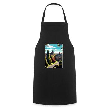 Halifax England Yorkshire Vintage Reiseposter - Kochschürze - Schwarz - Vorne - AI Model Male 185 dark (185cm)