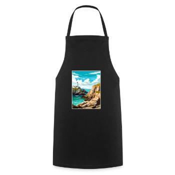South Stack Cliffs Anglesey Vintage Reiseposter - Kochschürze - Schwarz - Vorne - AI Model Male 185 dark (185cm)