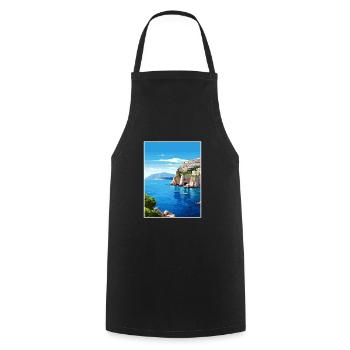 Capri Italy Decoration Vintage Travel Poster WPA - Cooking Apron - black - Front - AI Model Male 185 dark (185cm)