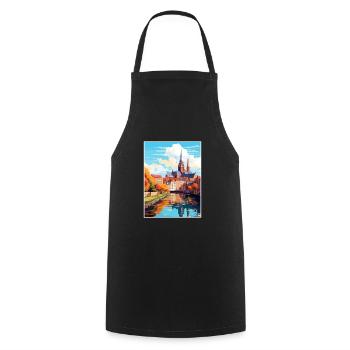 Amiens France Vintage Travel Poster WPA Souvenir - Cooking Apron - black - Front - AI Model Male 185 dark (185cm)