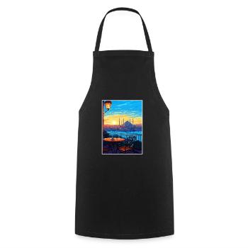 Istanbul Décoration Turquie Vintage Affiche De Voyage - Tablier de cuisine - noir - Devant - AI Model Male 185 dark (185cm)