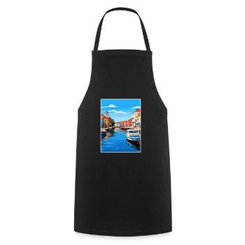 Aveiro Portugal Vintage Travel Poster WPA Souvenir - Cooking Apron - black - Front - AI Model Male 185 dark (185cm)