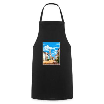 Evora Portugal Vintage Travel Poster WPA Souvenir - Cooking Apron - black - Front - AI Model Male 185 dark (185cm)