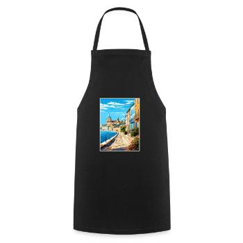 Coimbra Portugal Vintage voyage affiche Souvenir - Tablier de cuisine - noir - Devant - AI Model Male 185 dark (185cm)